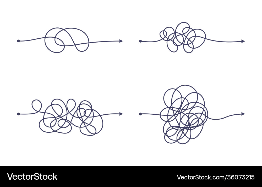 Complex and easy simple way from start to end Complex and easy simple way from start to end vector image
