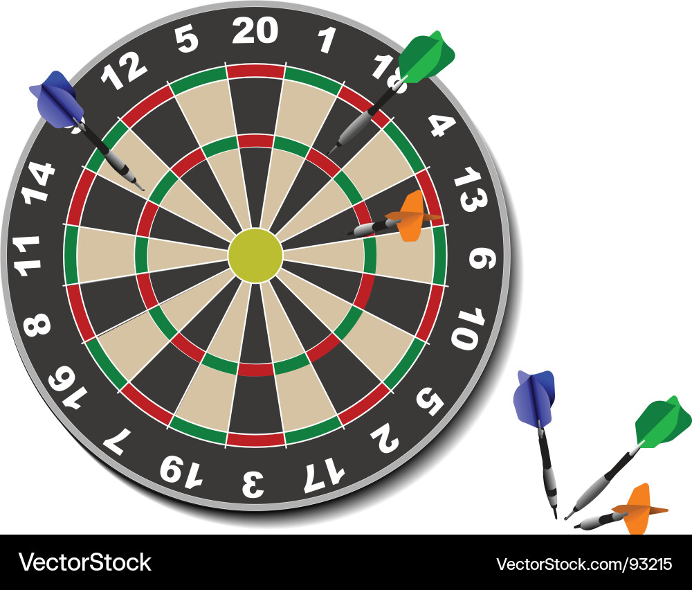 Dartboard Game with Darts vector image