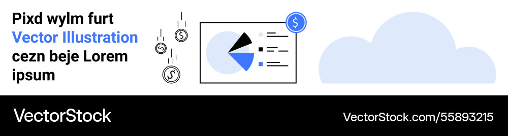 Data visualization with pie chart cloud storage Data visualization with pie chart cloud storage vector image