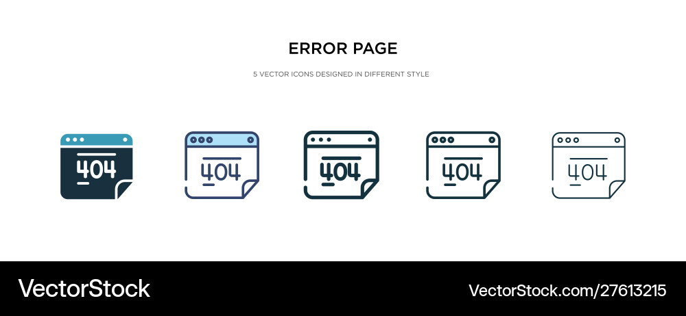 Error page icon in different style two colored Error page icon in different style two colored vector image