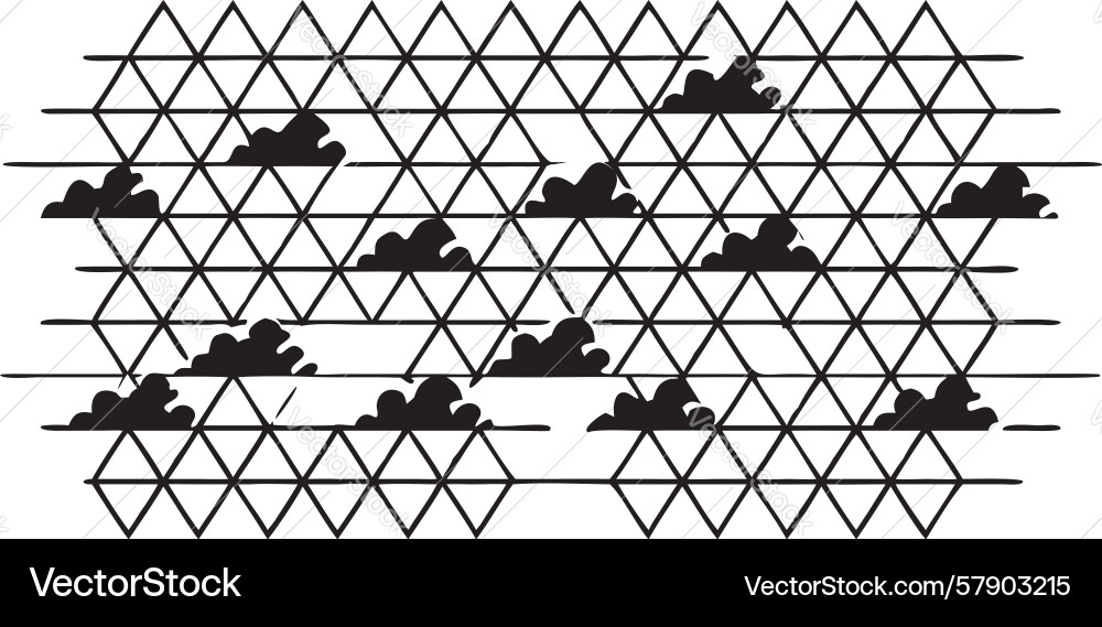 Geometric triangle pattern with abstract cloud Vector Image
