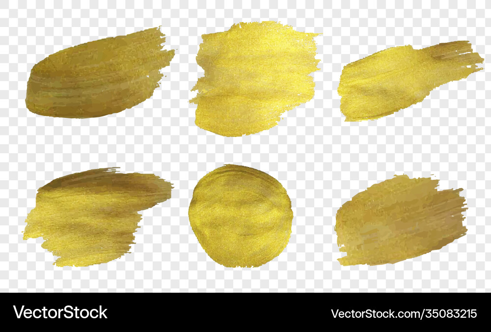 Golden paint set isolated transparent background Golden paint set isolated transparent background vector image