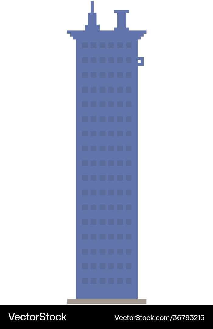 High rise building tower for computer pixel game High rise building tower for computer pixel game vector image