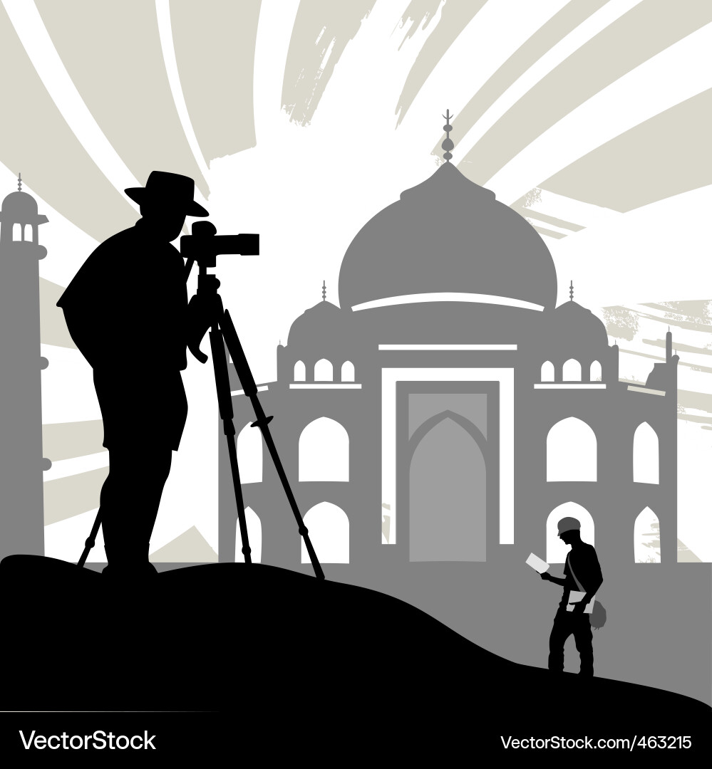 Historical Temple Scene Vector Image