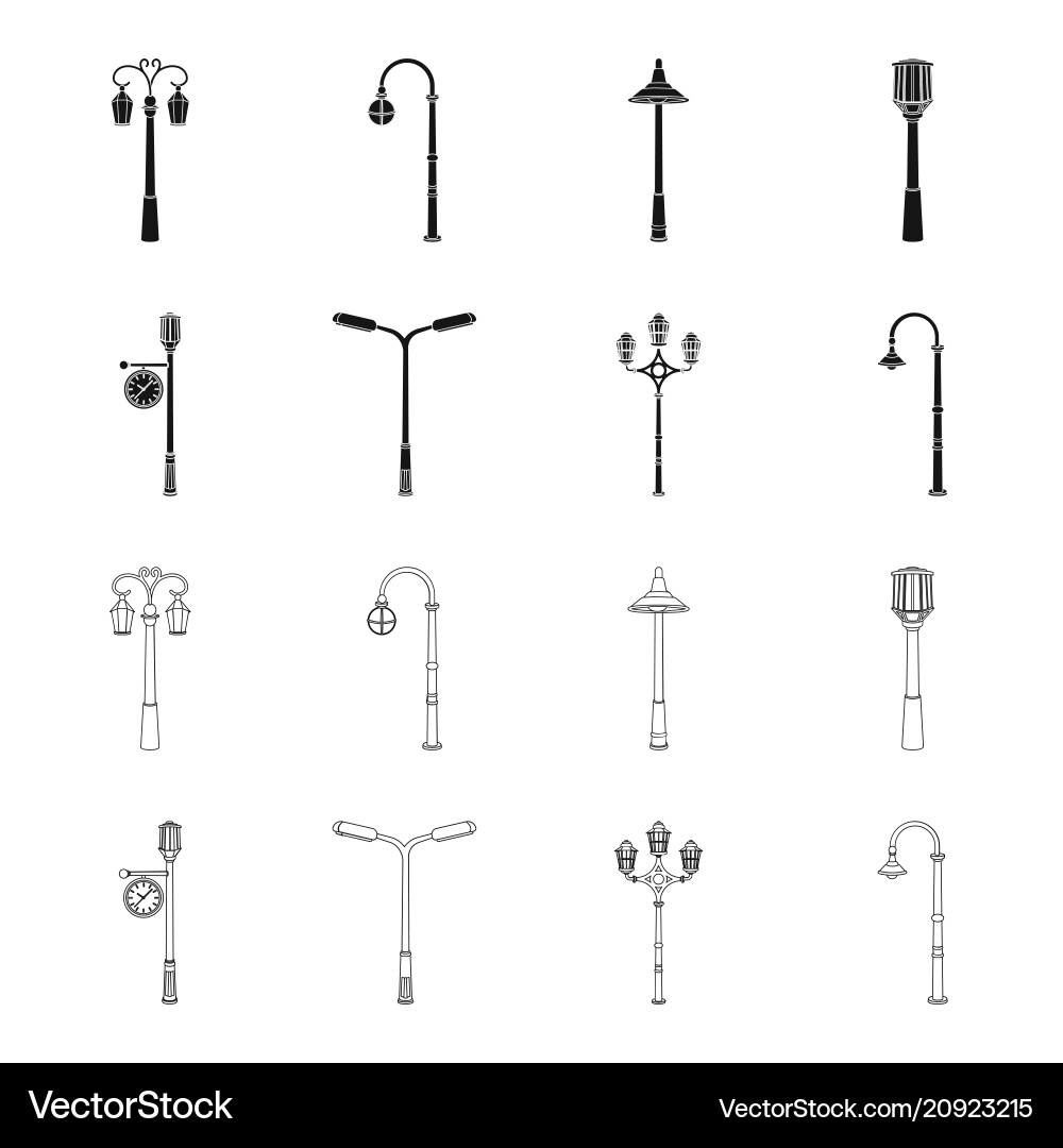 Lamppost in retro stylemodern lantern torch vector image