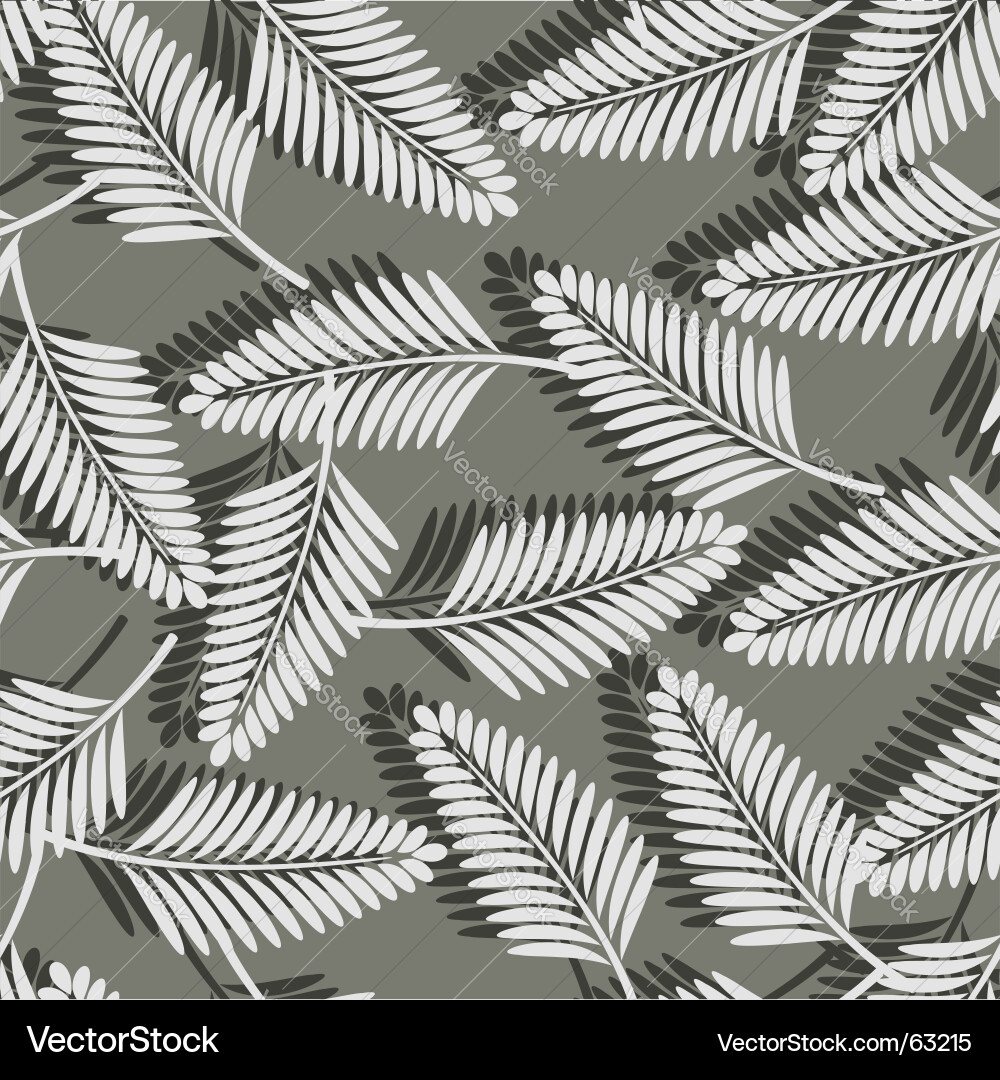 Leafy Gray Seamless Pattern Vector Image