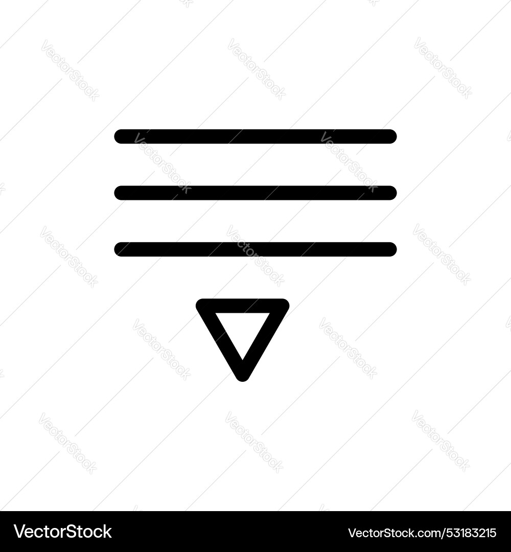 List dropdown icon isolated on white background vector image