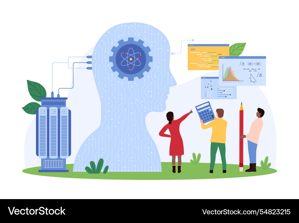 Machine learning technology ai assistant tiny Machine learning technology ai assistant tiny vector image