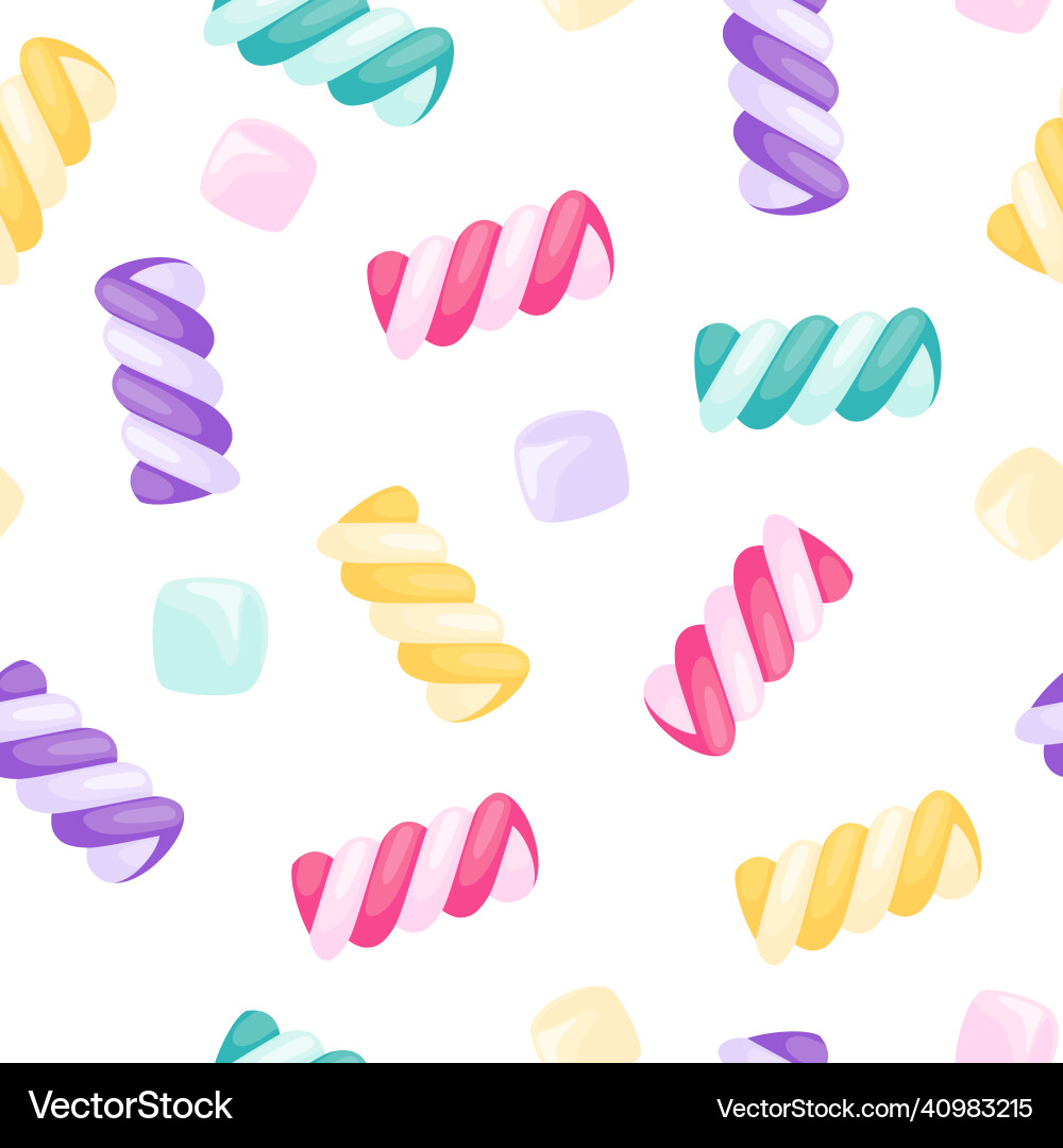 Marshmallows twists seamless pattern Marshmallows twists seamless pattern Vector Image