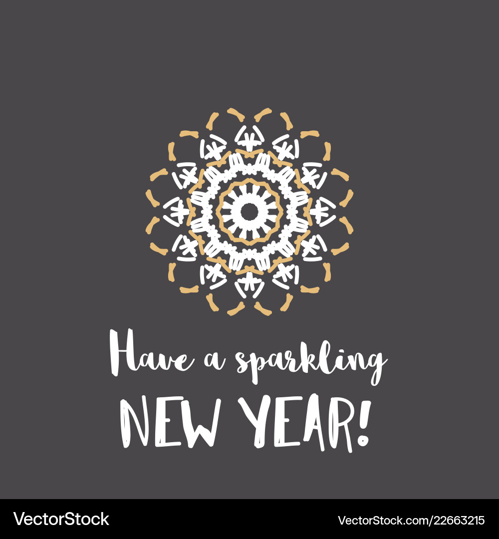 New year greeting card with geometric ornament New year greeting card with geometric ornament vector image