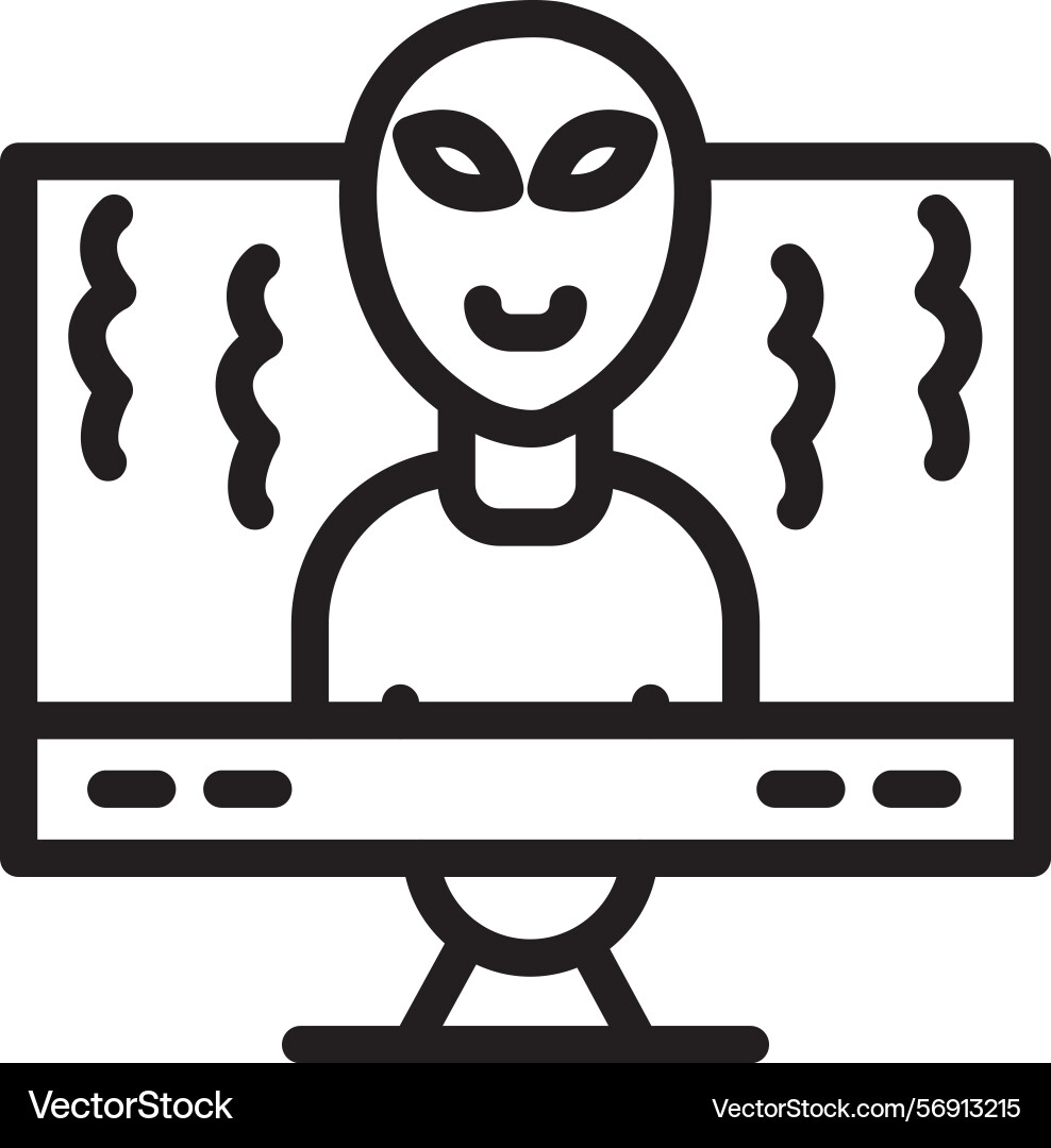 Online predator linear style icon design vector image