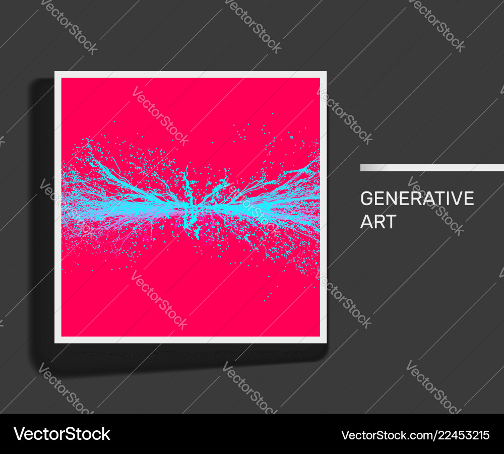 Point explode cover design template generative art Vector Image