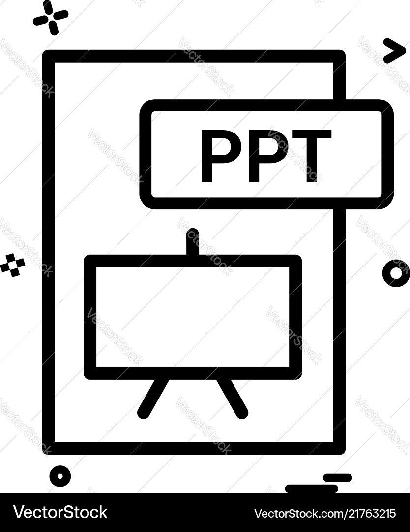Ppt file format icon design Ppt file format icon design vector image