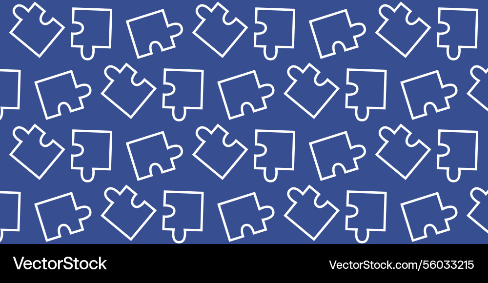 Puzzle pieces create a colorful pattern on blue Puzzle pieces create a colorful pattern on blue vector image