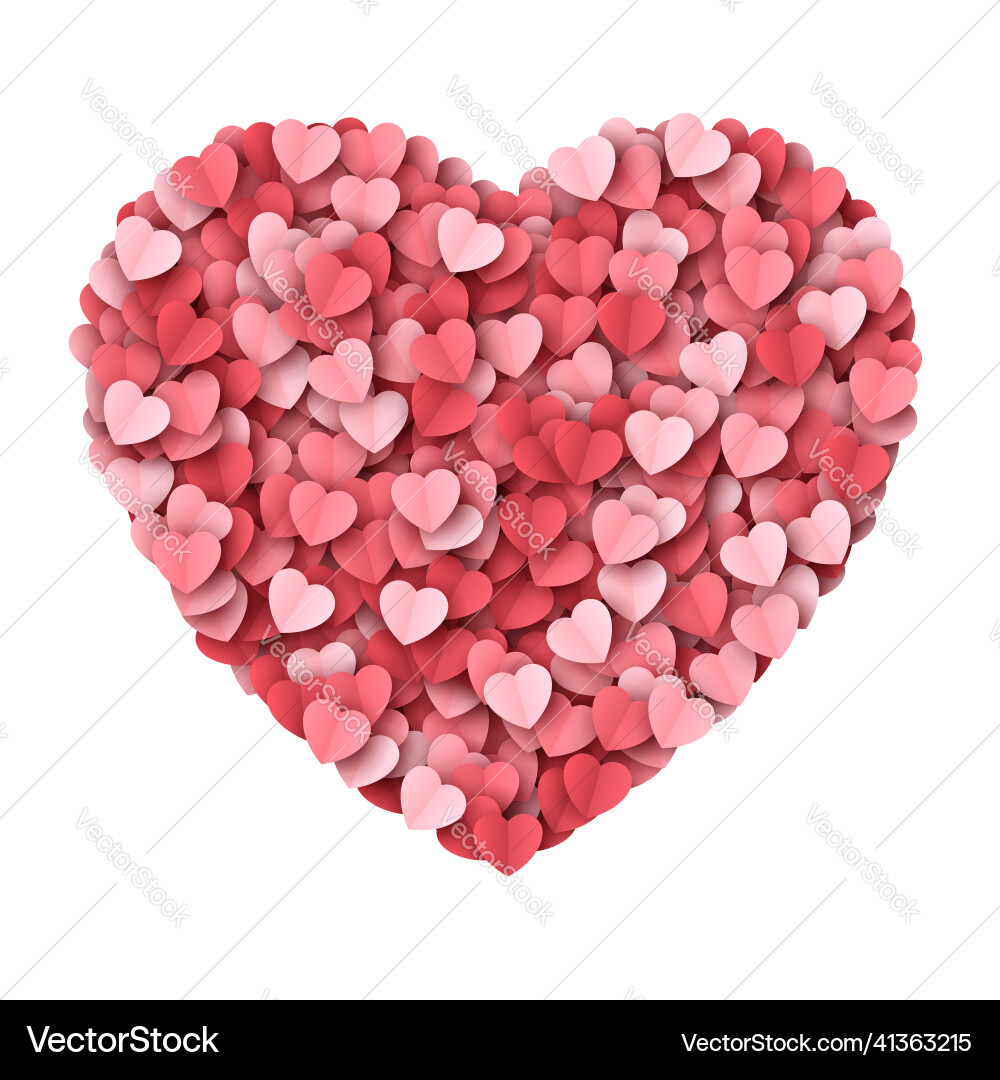 Scatter papercut hearts confetti heart shaped Scatter papercut hearts confetti heart shaped vector image