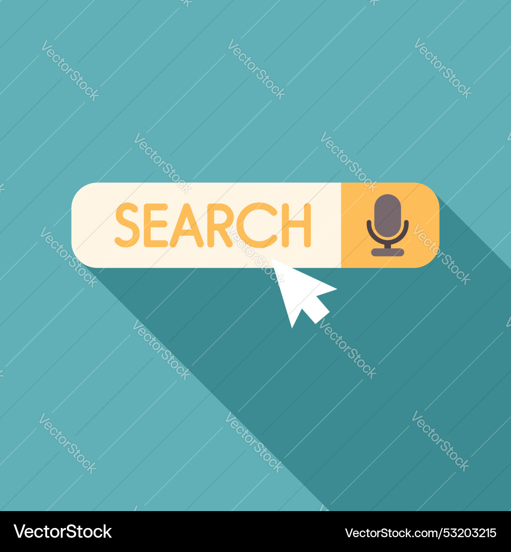 Search bar with cursor clicking and microphone Search bar with cursor clicking and microphone vector image