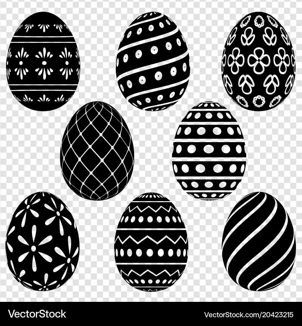 Set of easter eggs with patterns vector image