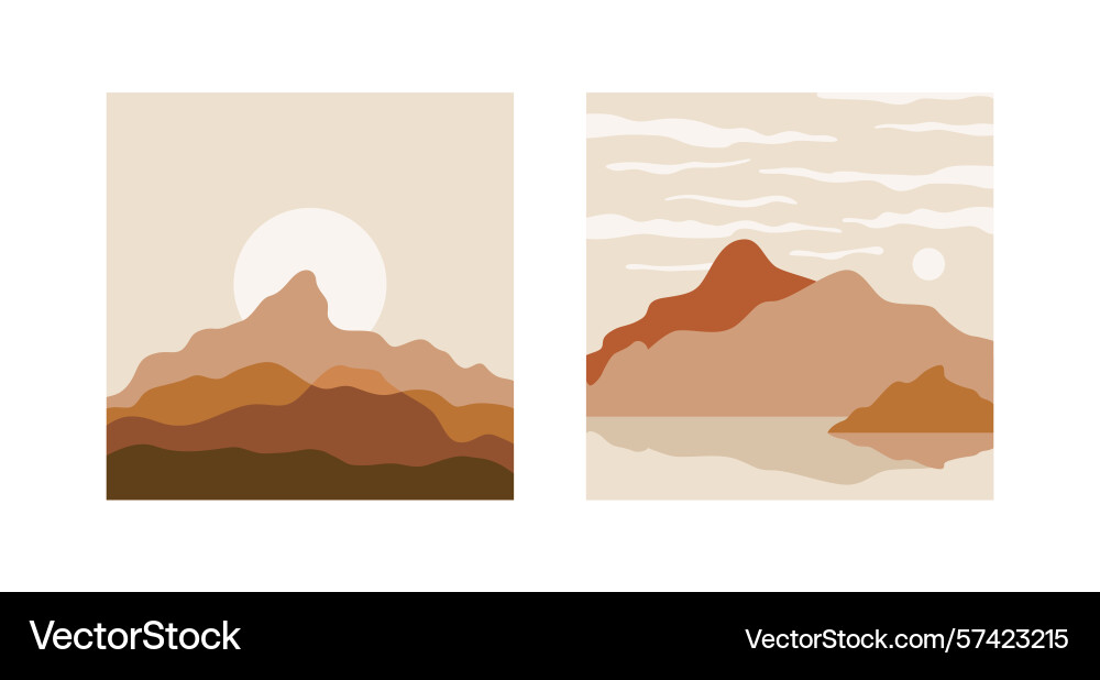 Square in simple line style - boho abstract print Vector Image