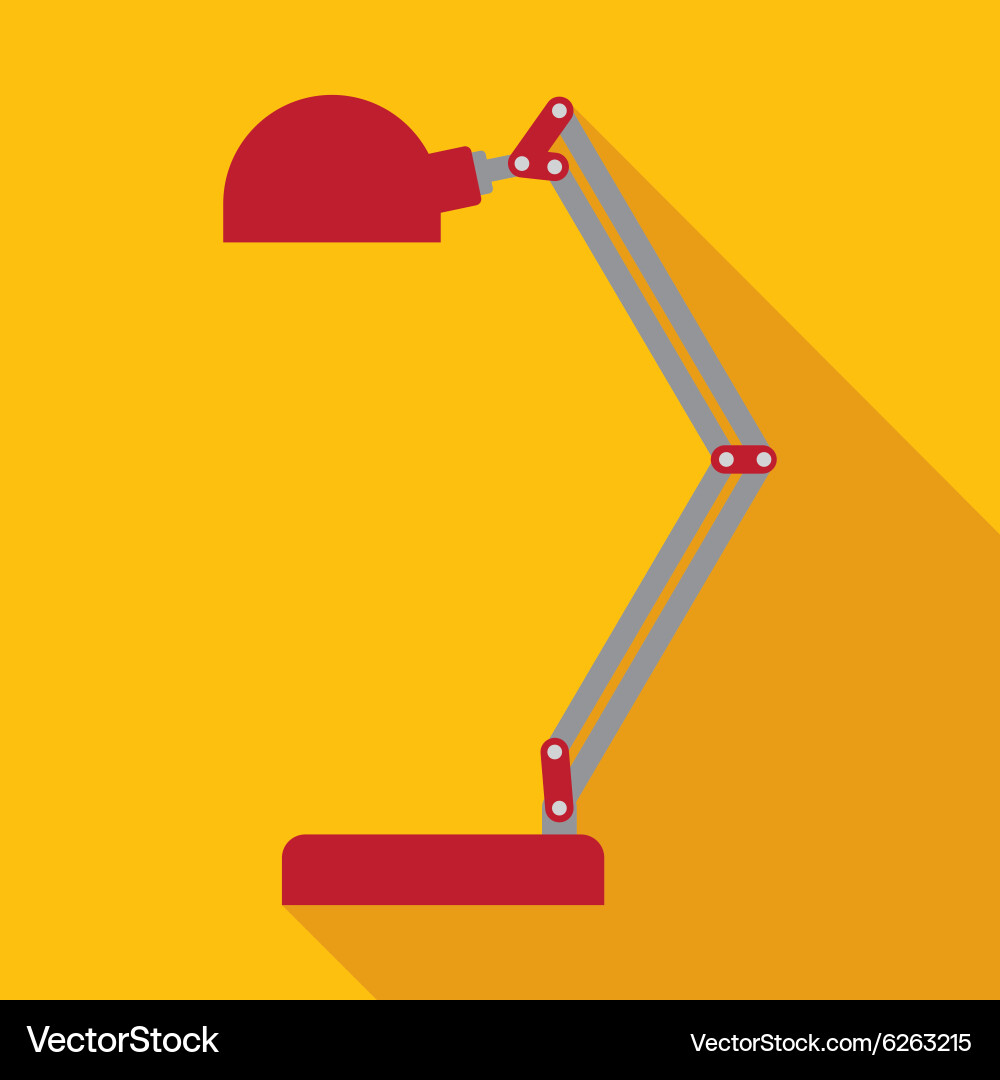 Table lamp in flat style with long shadows Vector Image