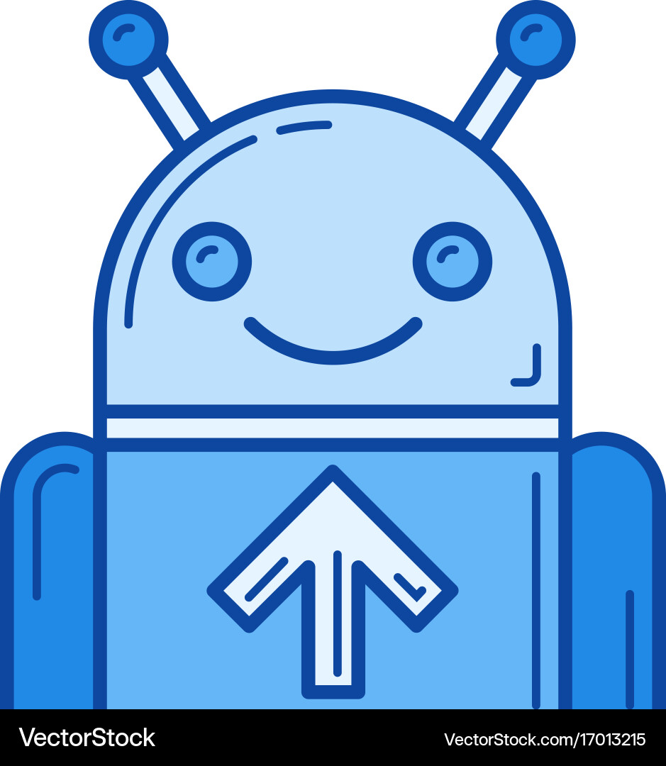 Upload mobile app line icon Vector Image
