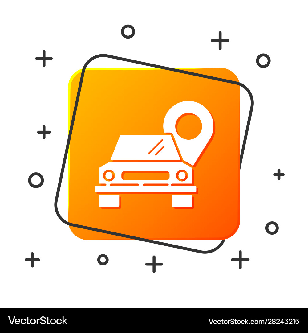 White map pointer with taxi icon isolated on White map pointer with taxi icon isolated on vector image