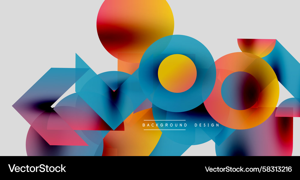 Abstract vibrant shapes overlap creating dynamic Vector Image