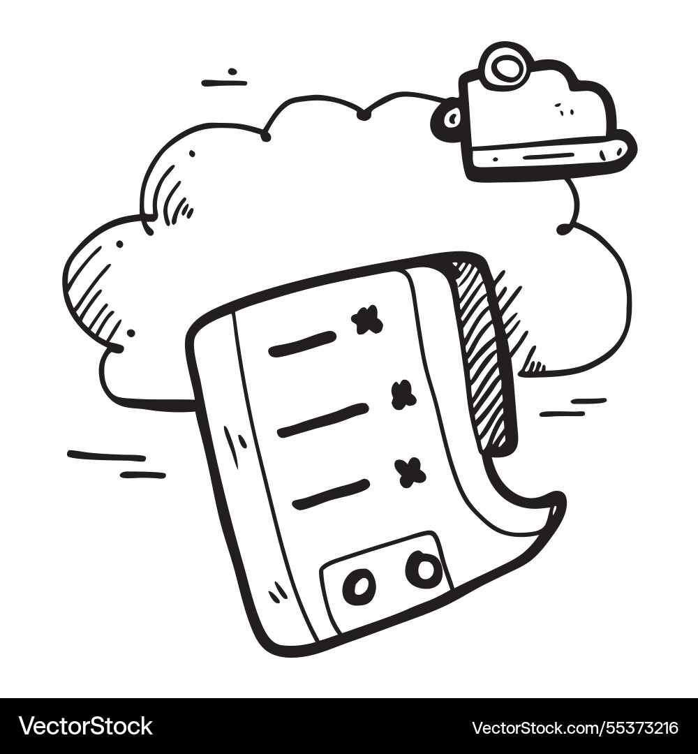 Cloud and file with storage wording concept Cloud and file with storage wording concept vector image