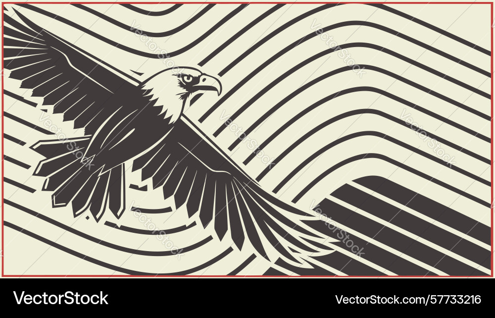 Dynamic eagle binary code abstract background vector image