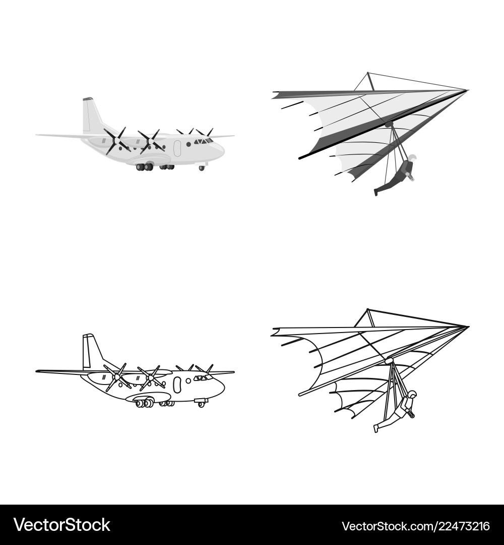 Isolated object of plane and transport symbol set Vector Image