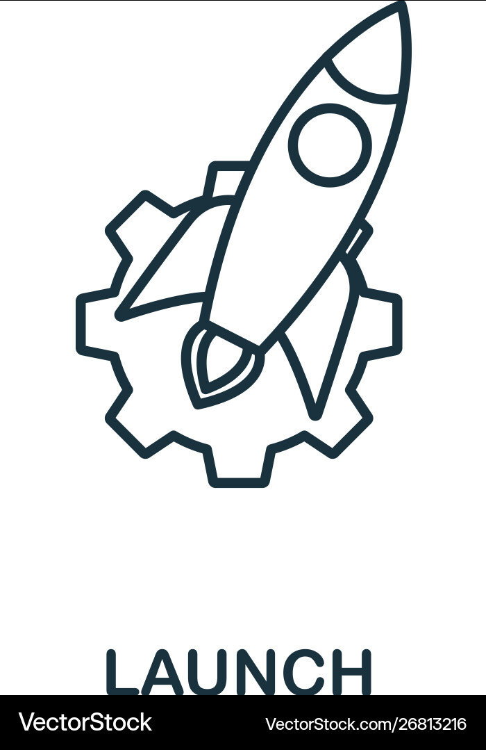 Launch outline icon thin style design from Launch outline icon thin style design from vector image