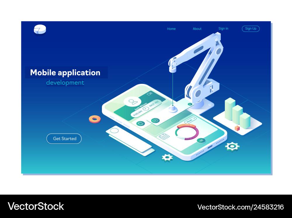 Mobile App Development UI vector image