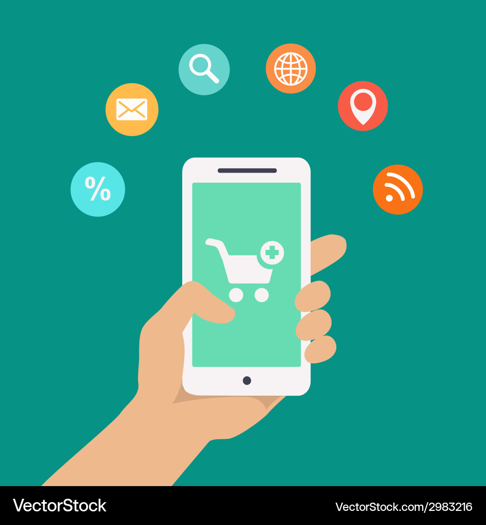 Mobile App Icons & Technologie Vektorbild