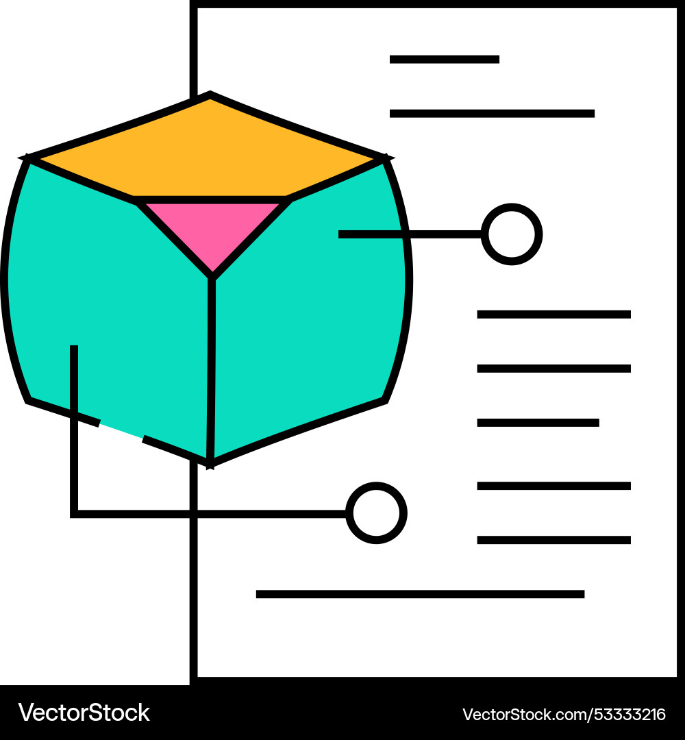 Modellierung Daten Wissenschaft Icon Farbe Modellierung Daten Wissenschaft Icon Farbe vektorbild