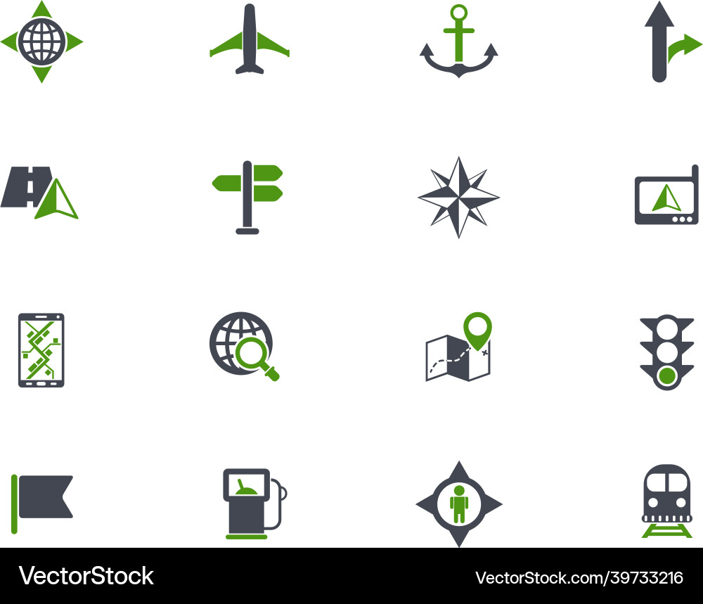 Navigation icon set Vector Image