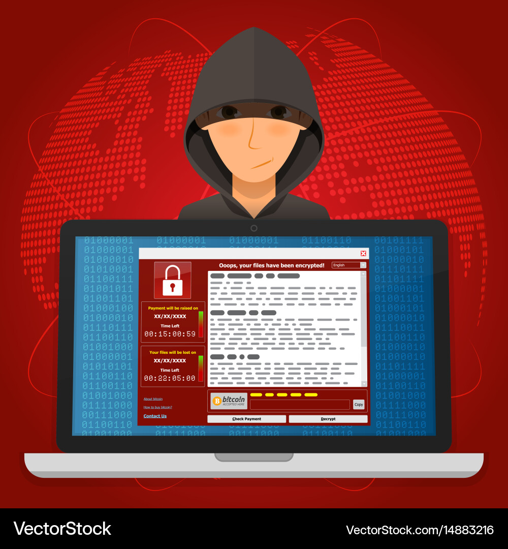 Ransomware Attack: Data Encryption Threat vector image