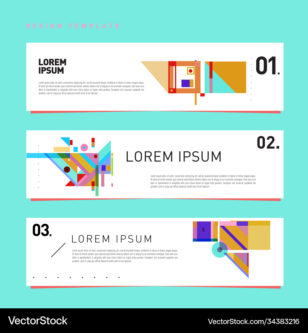 Set abstract banner web design template retro Set abstract banner web design template retro Vector Image