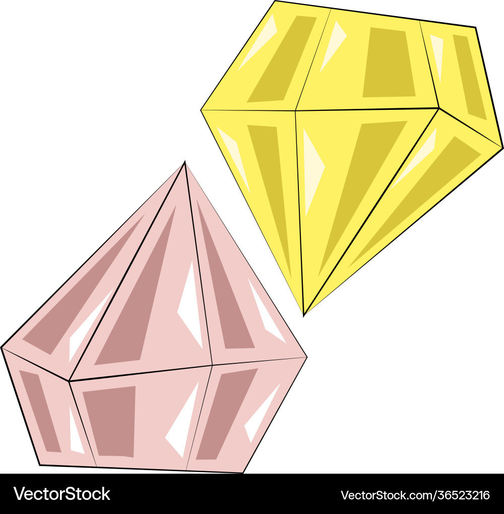 Single element diamond draw in color Vector Image
