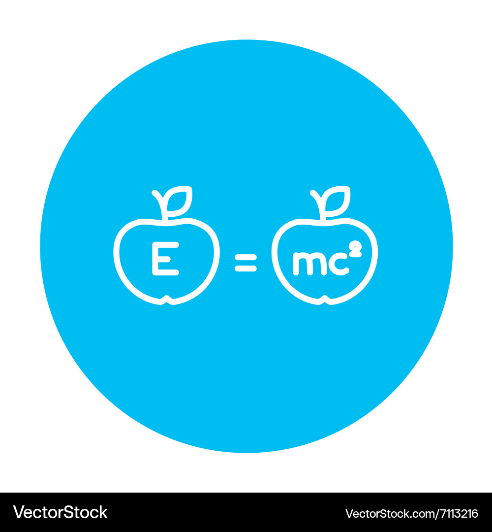 Two apples with formulae line icon vector image