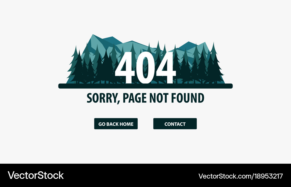 404 error page not found ui ux template vector image