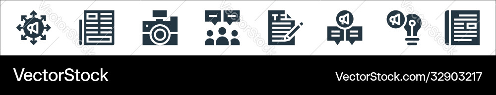 Advertisement line icons linear set quality Advertisement line icons linear set quality vector image