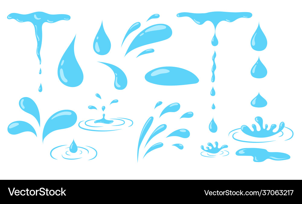 Aqua or water drops icons collection isolated Aqua or water drops icons collection isolated vector image