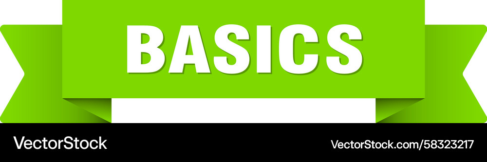 Basics ribbon isolated on transparent background Vector Image