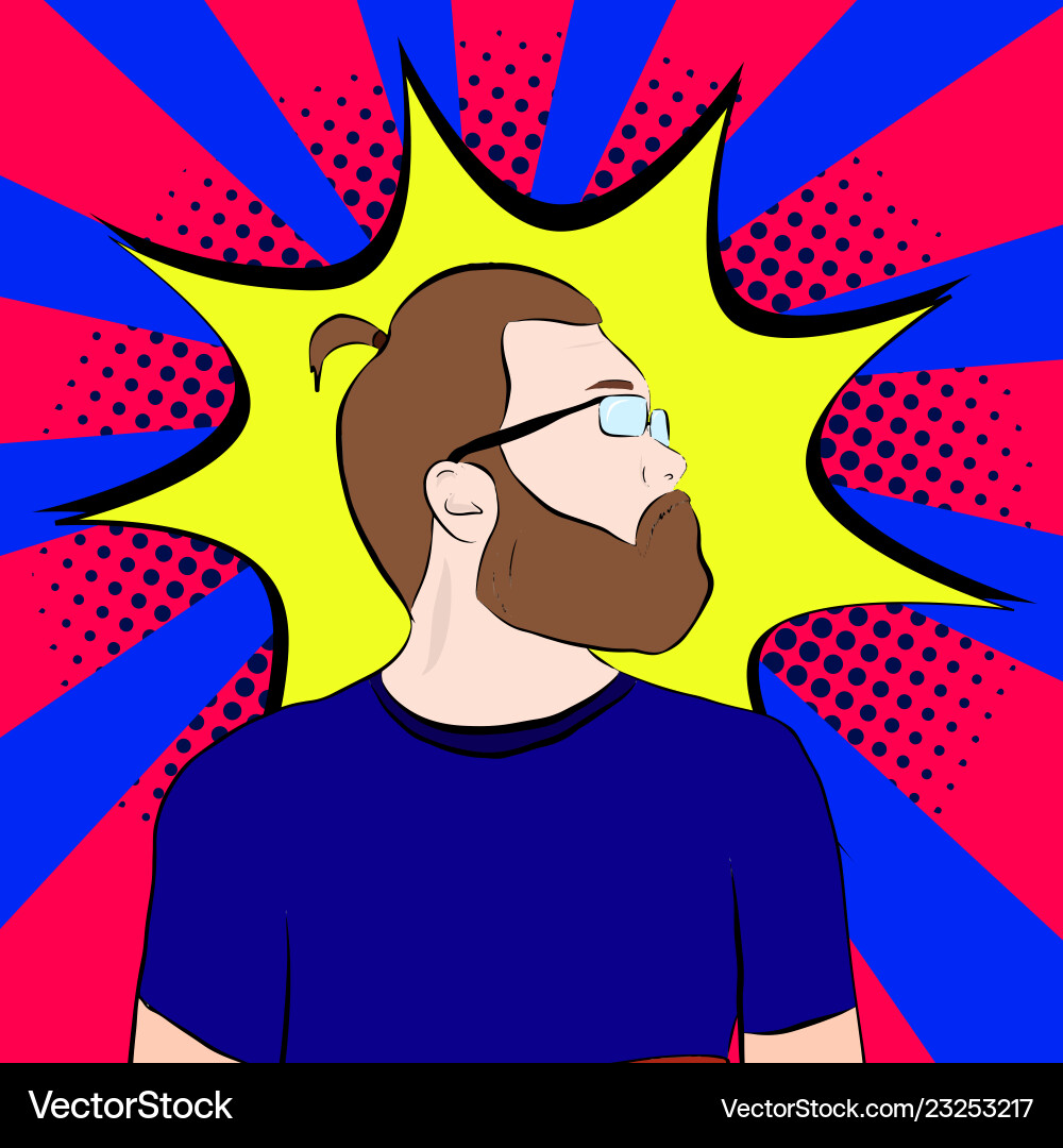 Bearded man in glasses Bearded man in glasses vector image