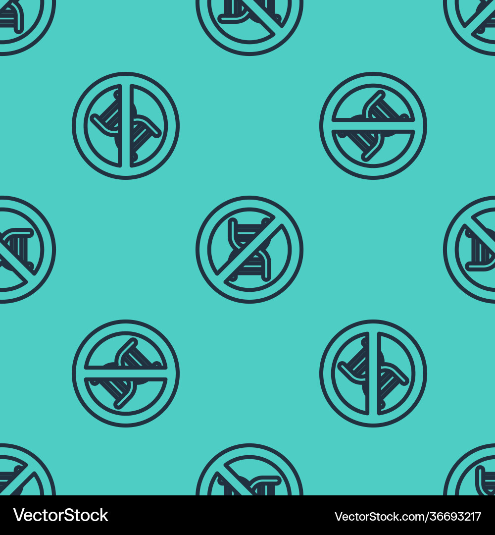 Black line stop gmo icon isolated seamless pattern Black line stop gmo icon isolated seamless pattern Vector Image