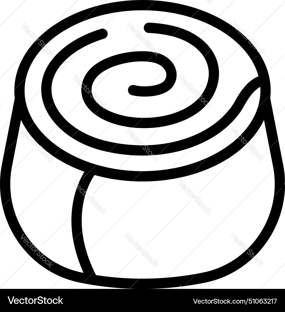 Cinnamon sticky bun icon outline baked Royalty Free Vector