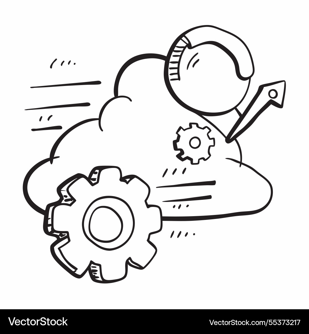 Cloud and gear with configuration wording concept Cloud and gear with configuration wording concept vector image