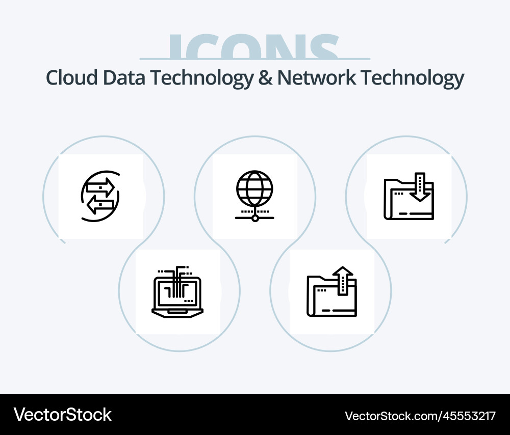 Cloud data technology and network line Vector Image