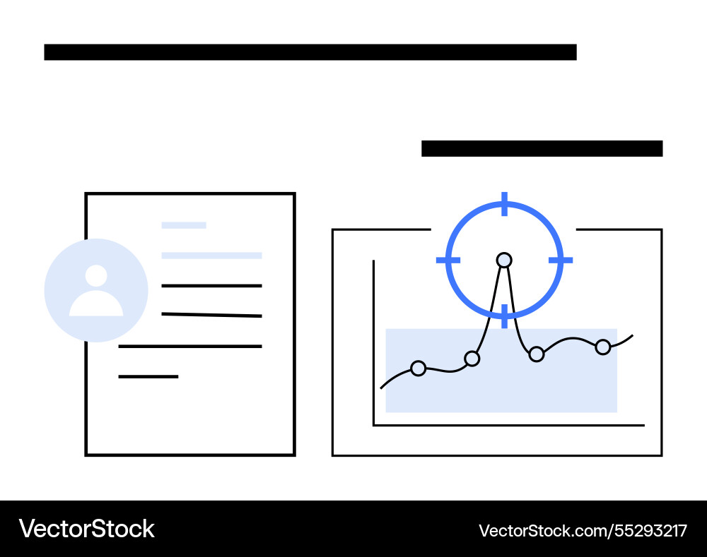 Data analysis and profile insights with line graph Data analysis and profile insights with line graph vector image