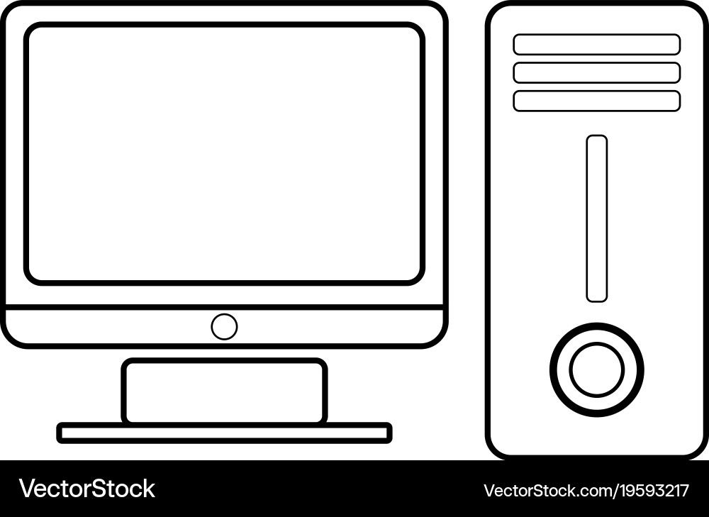 Desktop computer icon image vector image