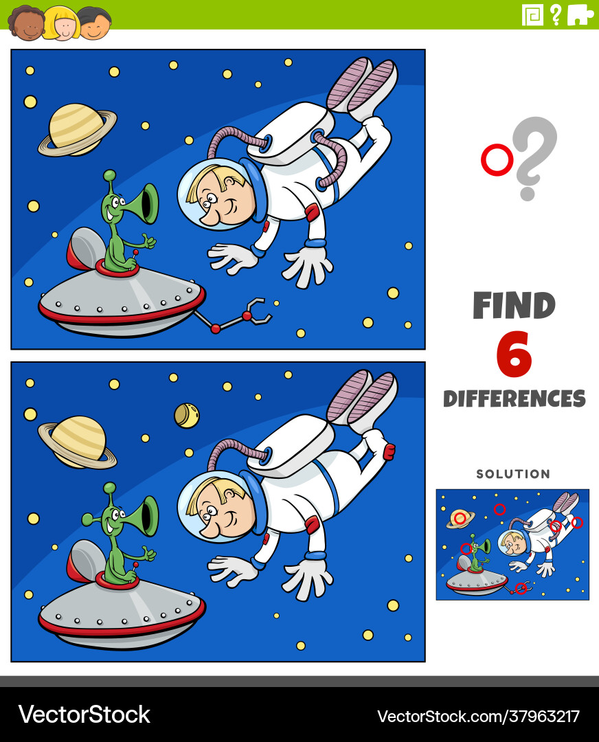 Differences educational game with cartoon Vector Image